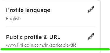 LinkedIn Profil Language & Public Profil